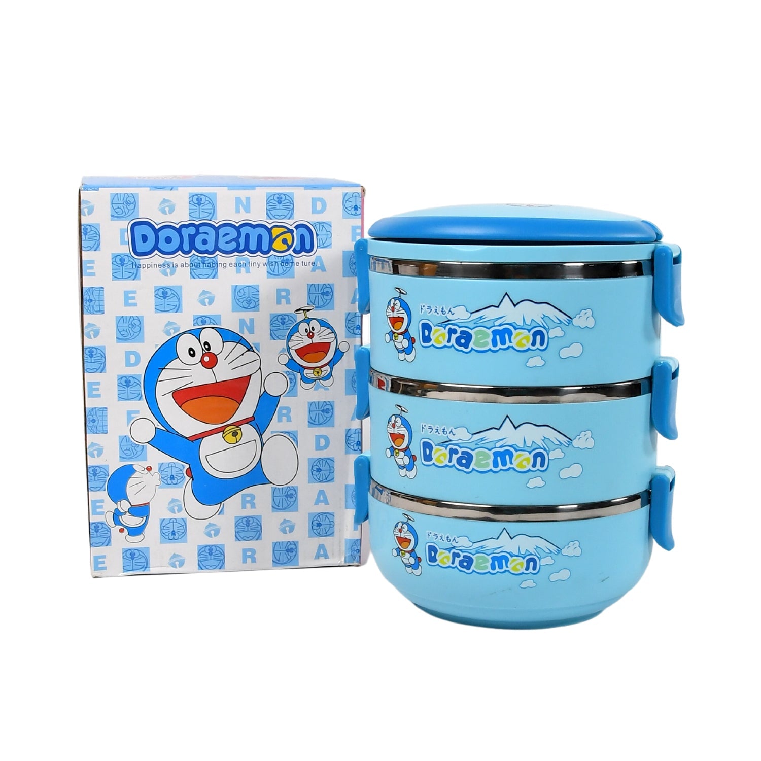 2872A 3 Layer Doraemon Lunch Box Tiffin High Quality Steel Lunch Box 3 Layer Tiffin For School ,Office & Traveling Use DeoDap 2872A 3 Layer Doraemon Lunch Box Tiffin High Quality Steel Lunch Box 3 Layer Tiffin For School ,Office & Traveling Use DeoDap